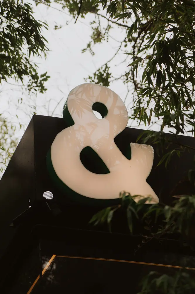 A large ampersand on the Andticks shopfront