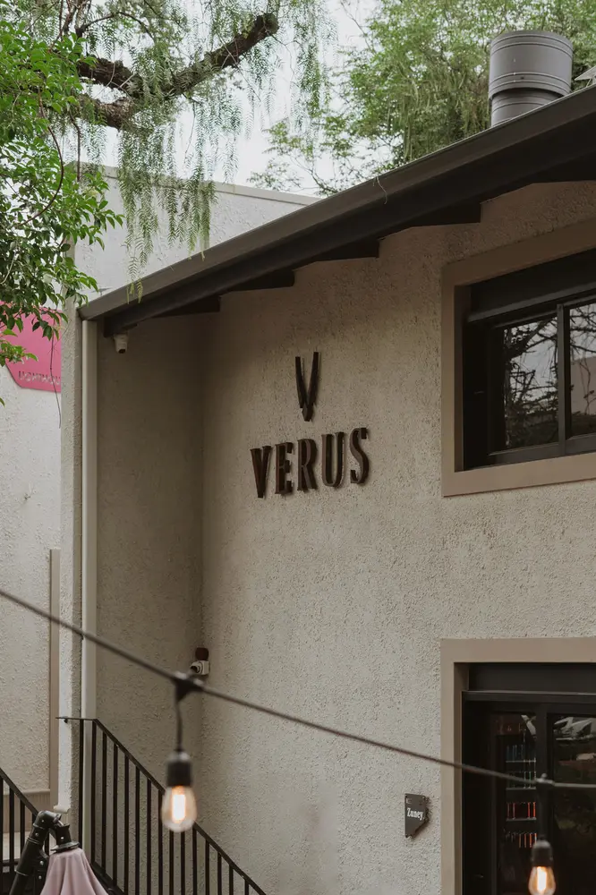 The Verus building with its V sign
